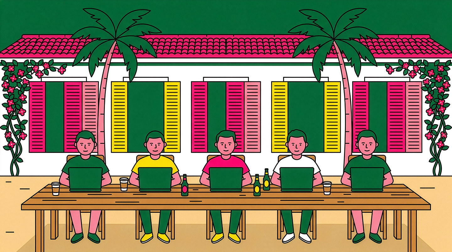 Hacker House Workspace Illustration